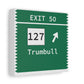 Vintage Merritt Parkway Exit 50 Sign Matte Canvas, Stretched, 1.25"
