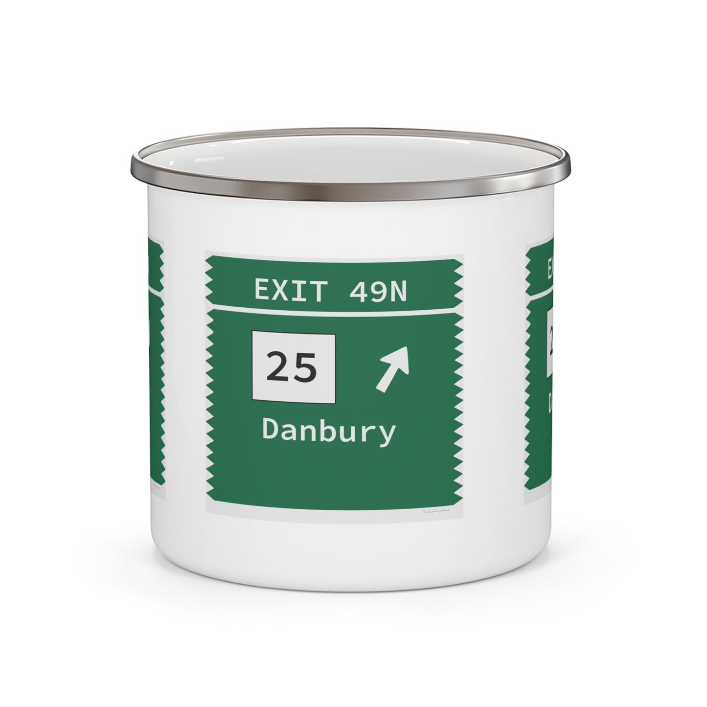Vintage Merritt Parkway Exit 49N Sign Enamel Camping Mug