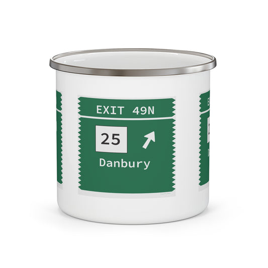 Vintage Merritt Parkway Exit 49N Sign Enamel Camping Mug