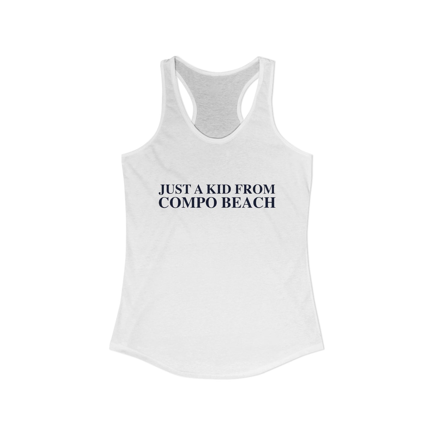 Just a kid from Compo Beach Women's Ideal Racerback Tank Top