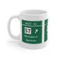 Vintage Merritt Parkway Exit 42 Sign Mug 11oz