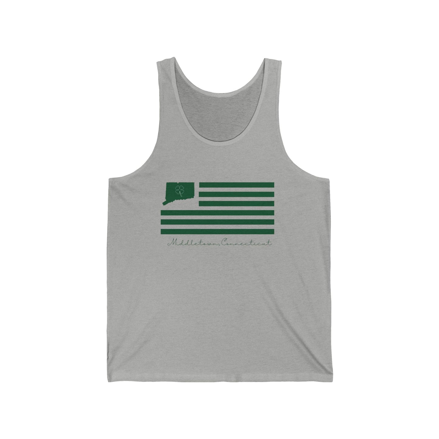 Middletown Connecticut St Patrick’s Day Flag Unisex Jersey Tank Top