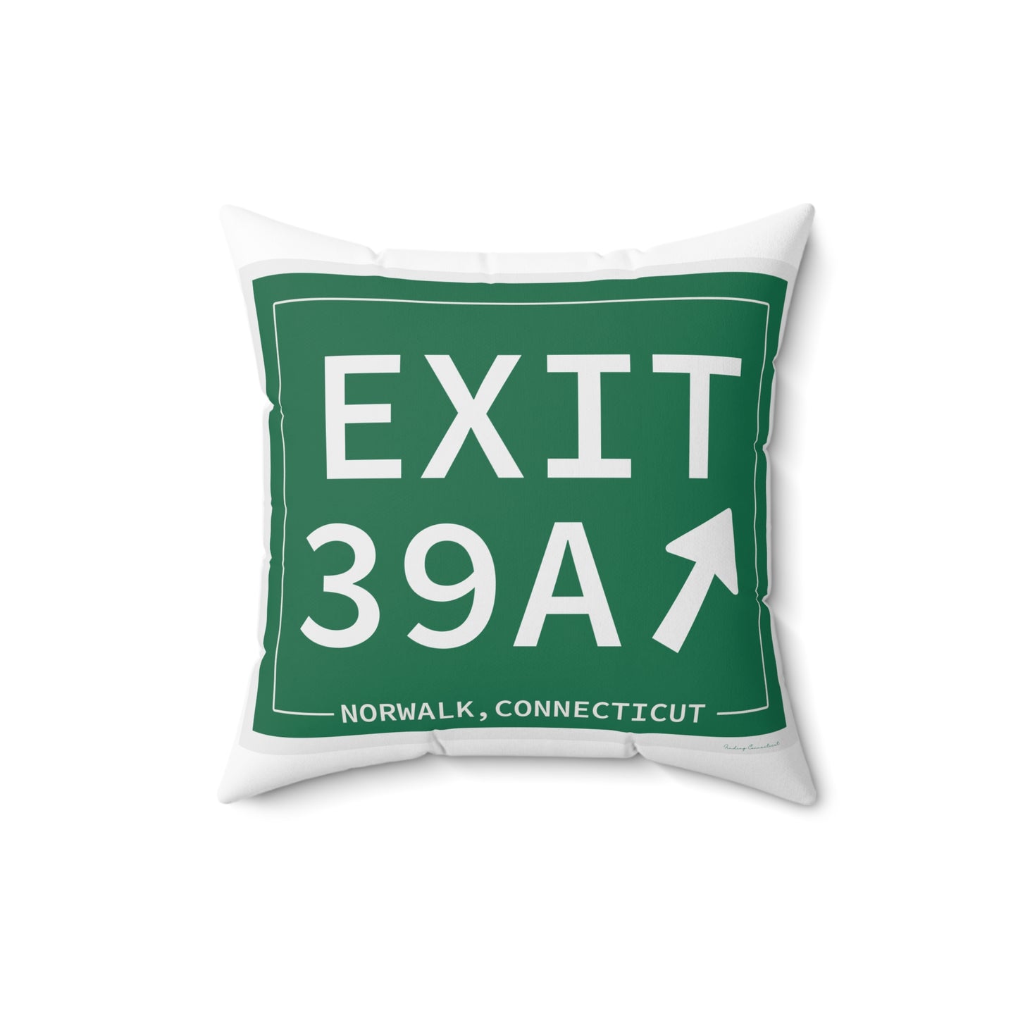 Vintage Exit 39A Merritt Parkway Sign Spun Polyester Square Pillow