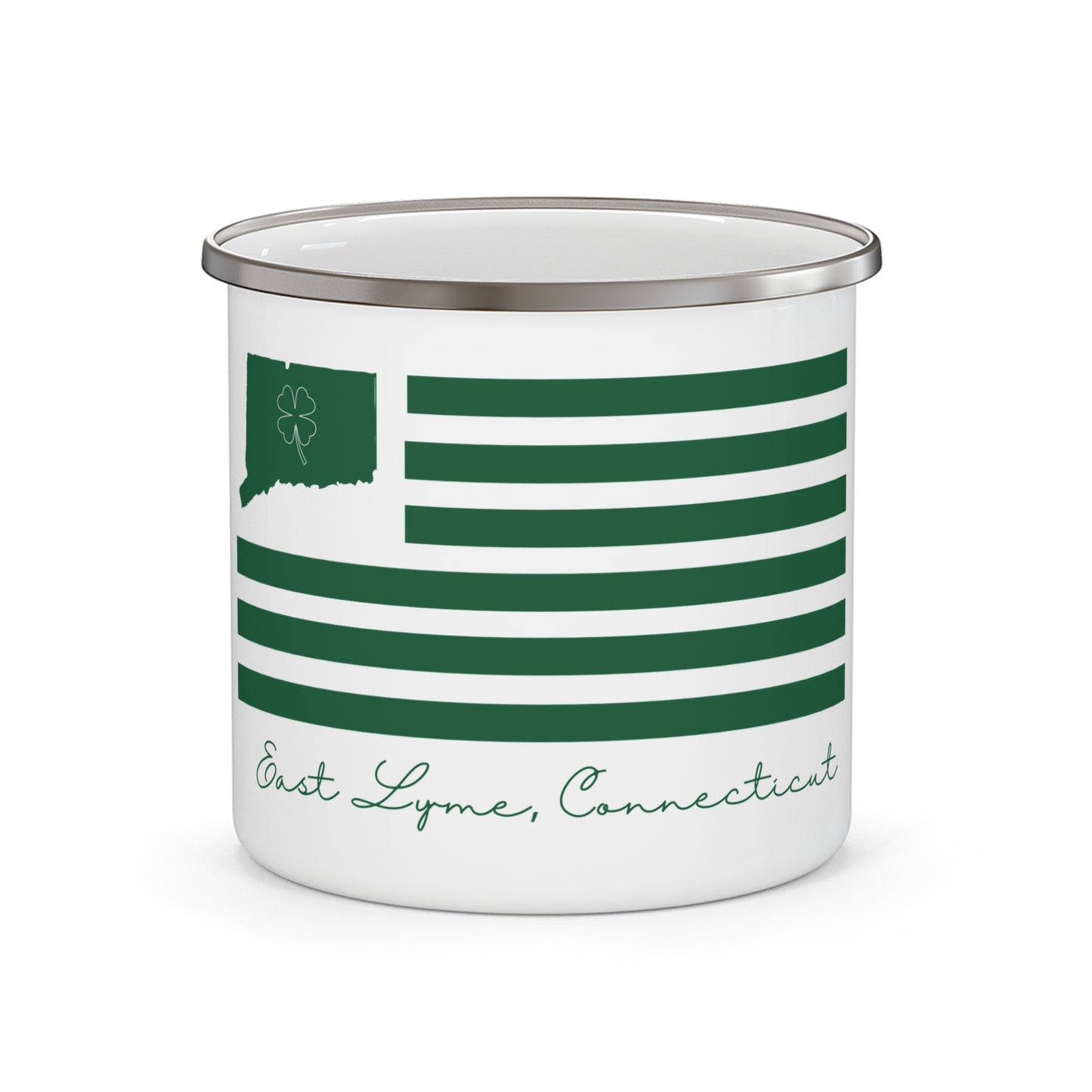 East Lyme Connecticut St. Patrick’s Day Flag Enamel Camping Mug