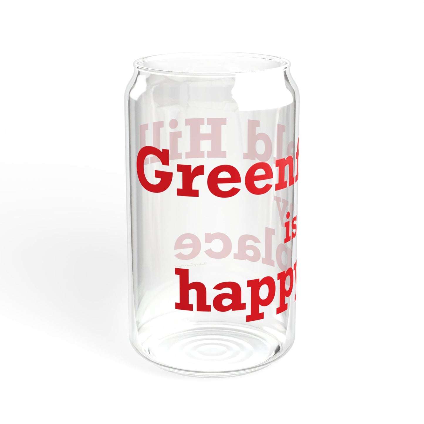 Greenfield Hill is My Happy Place Sipper Glass, 16oz
