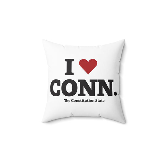 I Heart CONN. Spun Polyester Square Pillow
