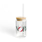 41 Tilt Norwalk Glass Can with Straw and Lid, 16oz