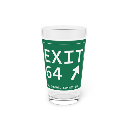 Vintage Exit 64 WCP Sign Pint Glass, 16oz