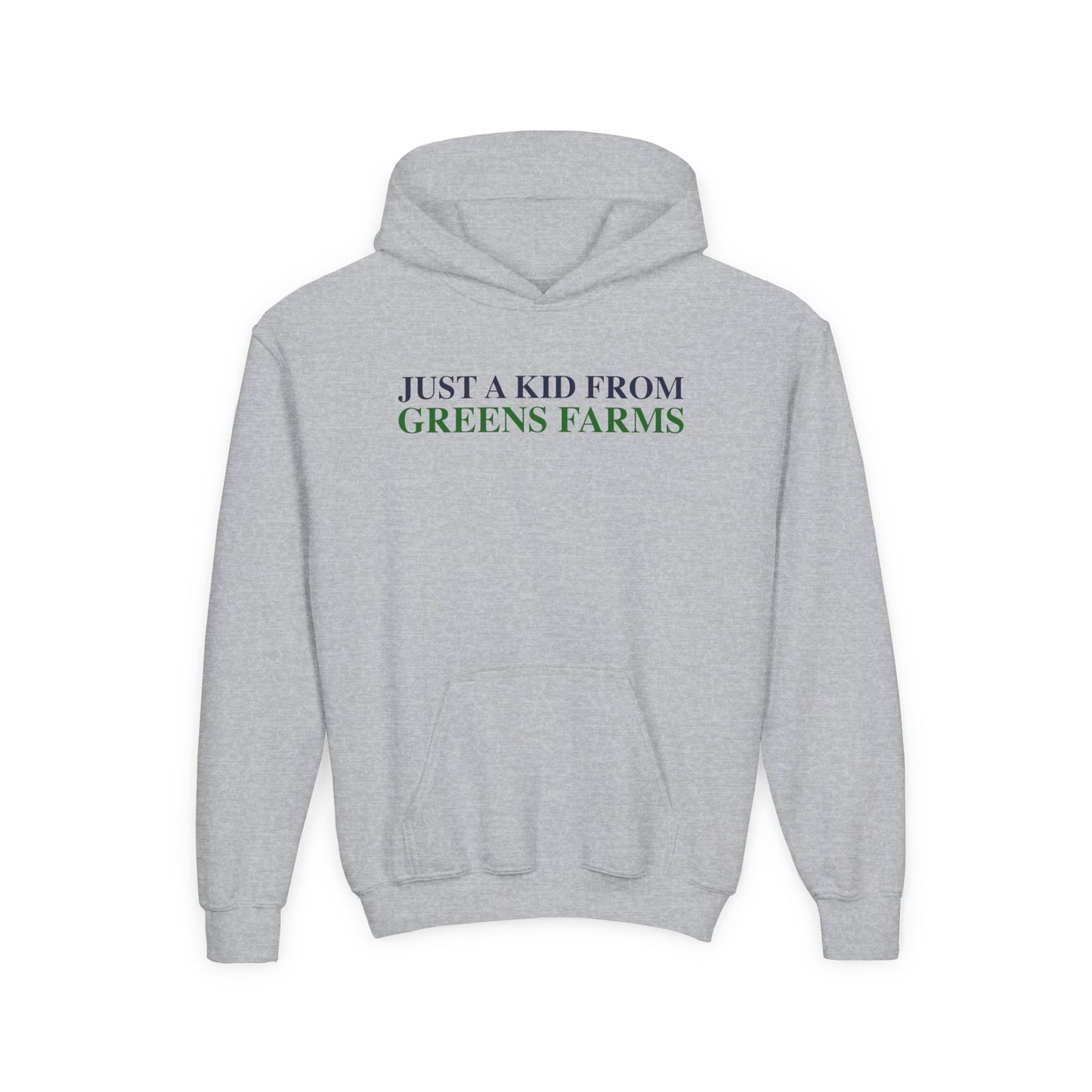 Just a kid from Greens Farms Youth Heavy Blend Hooded Sweatshirt