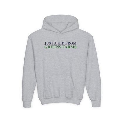 Just a kid from Greens Farms Youth Heavy Blend Hooded Sweatshirt