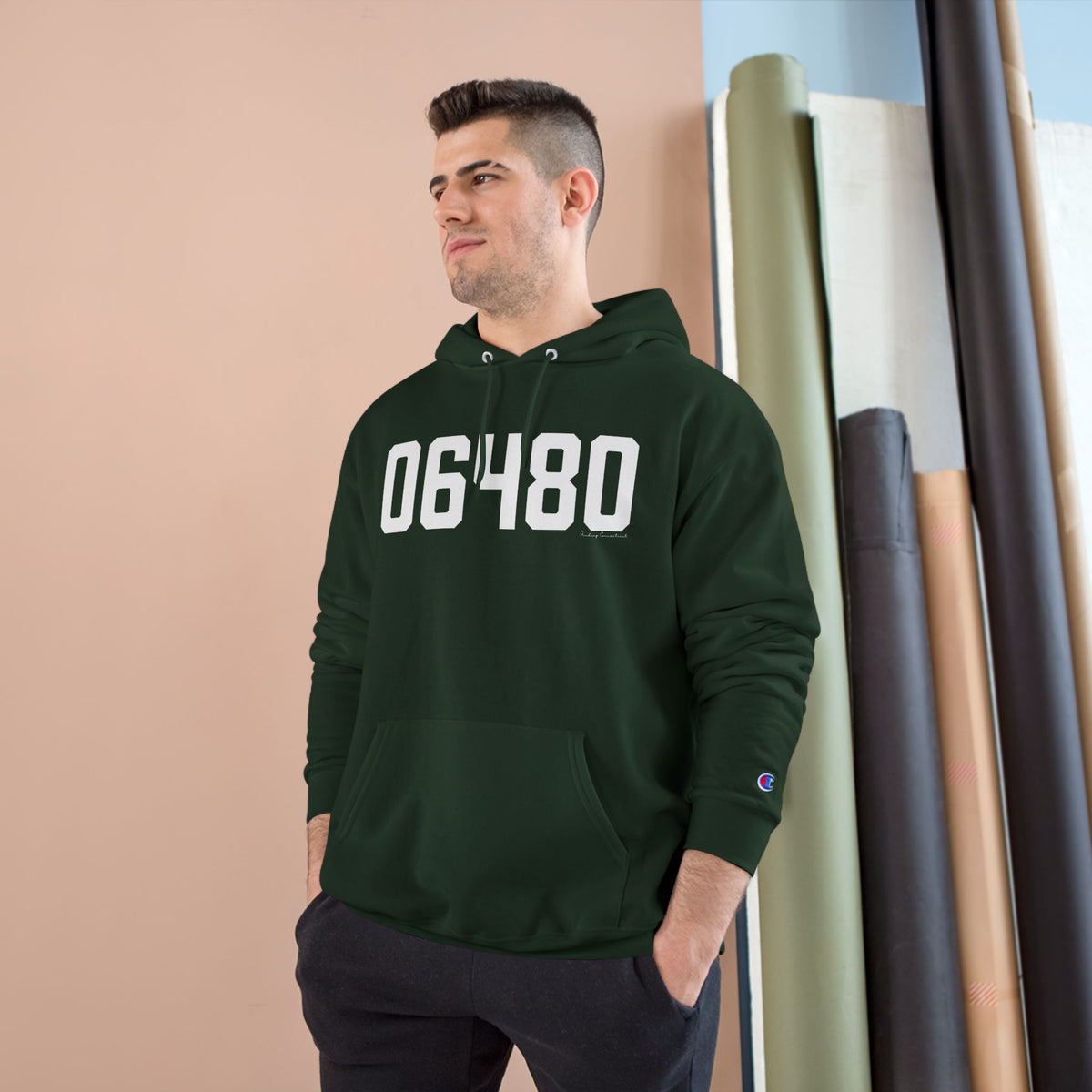 06480 Portland CT Zip Code Champion Hoodie