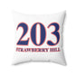 203 Strawberry Hill Red, White & Blue Spun Polyester Square Pillow