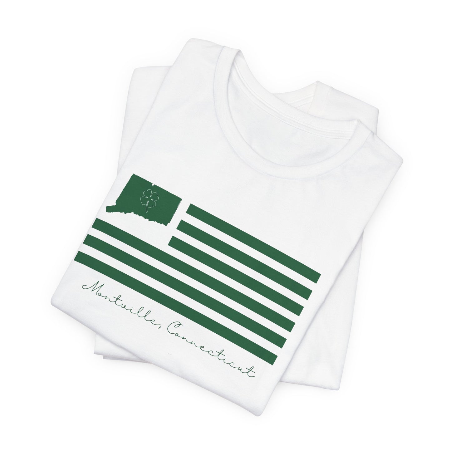 Montville Connecticut St Patrick’s Day Flag Unisex Jersey Short Sleeve T-Shirt