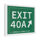 Vintage Exit 40A Merritt Parkway Sign Matte Canvas, Stretched, 1.25"