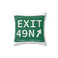 Vintage Exit 49N  Merritt Parkway Sign Spun Polyester Square Pillow