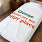 Goose Shows Are My Happy Place  - Orange & Green Velveteen Plush Blanket