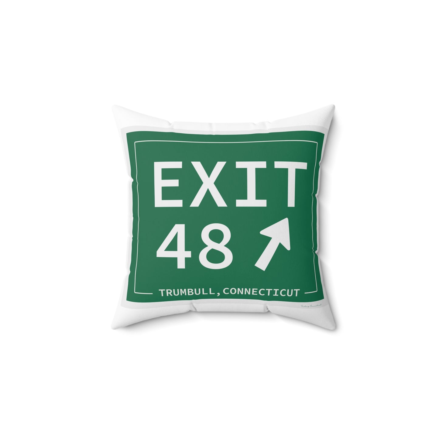 Vintage Exit 48 Merritt Parkway Sign Spun Polyester Square Pillow