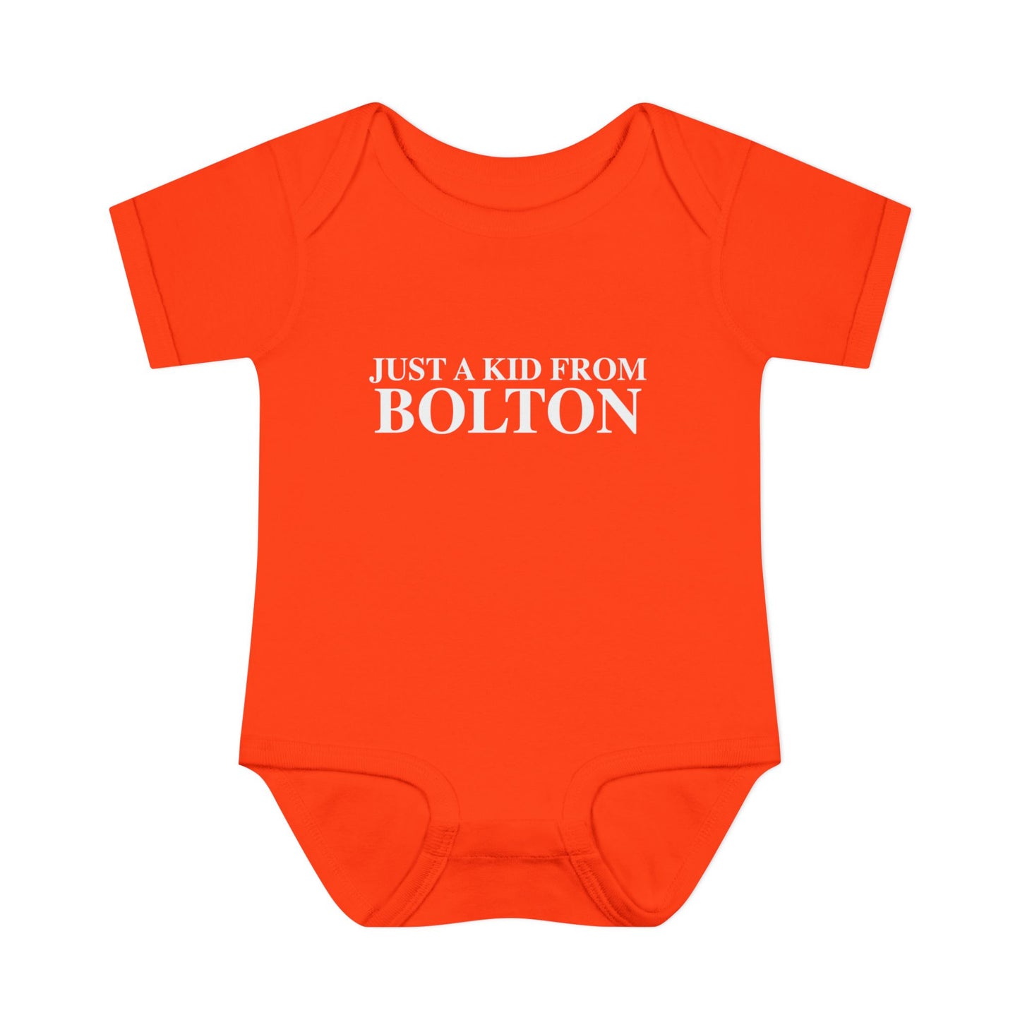 Just a kid from Bolton Infant Baby Rib Bodysuit