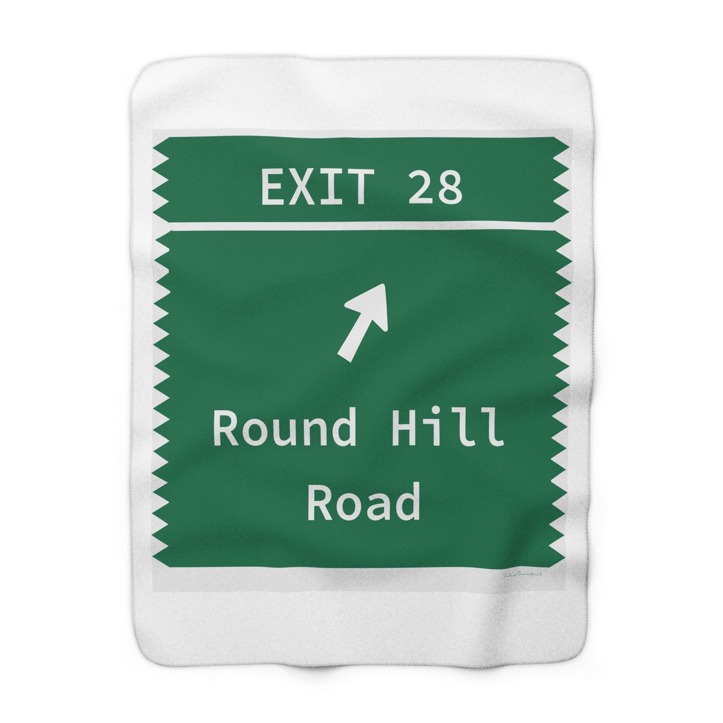 Vintage Merritt Parkway Exit 28 Sign Sherpa Fleece Blanket