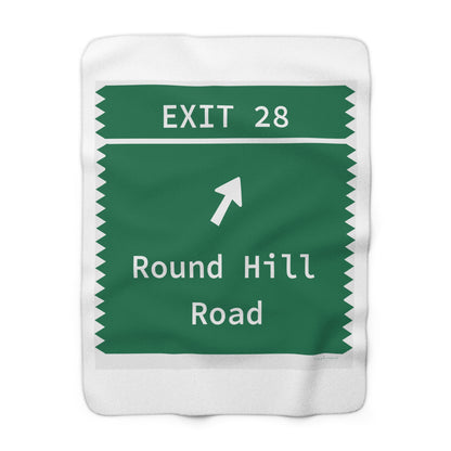 Vintage Merritt Parkway Exit 28 Sign Sherpa Fleece Blanket