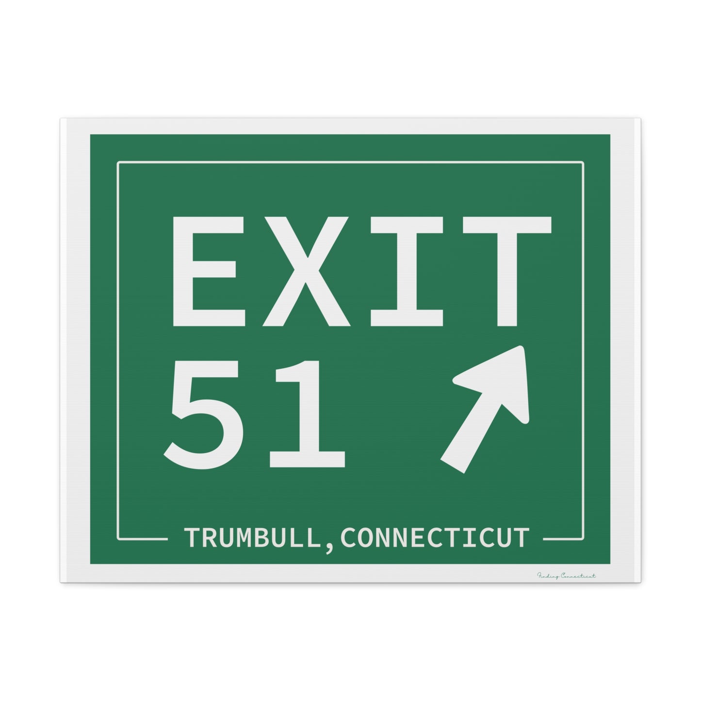 Vintage Exit 51  Merritt Parkway Sign Matte Canvas, Stretched, 1.25"