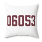 06053 New Britain Connecticut Zip Code Polyester Square Pillow