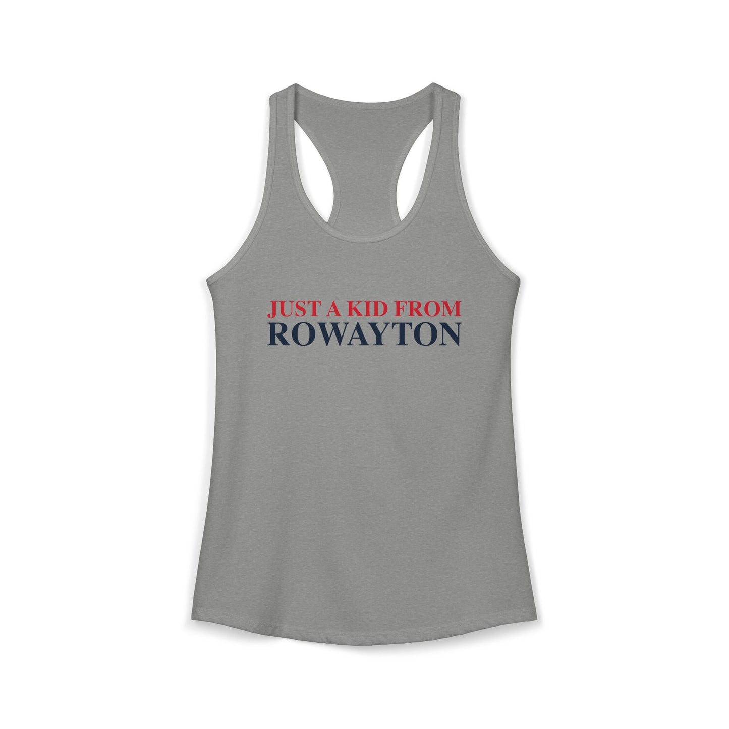 Just a kid from Rowayton Women's Ideal Racerback Tank Top