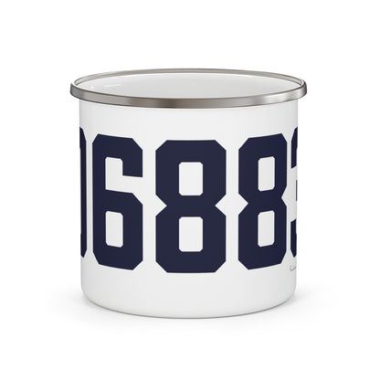 06883 Weston Connecticut Zip Code Enamel Camping Mug