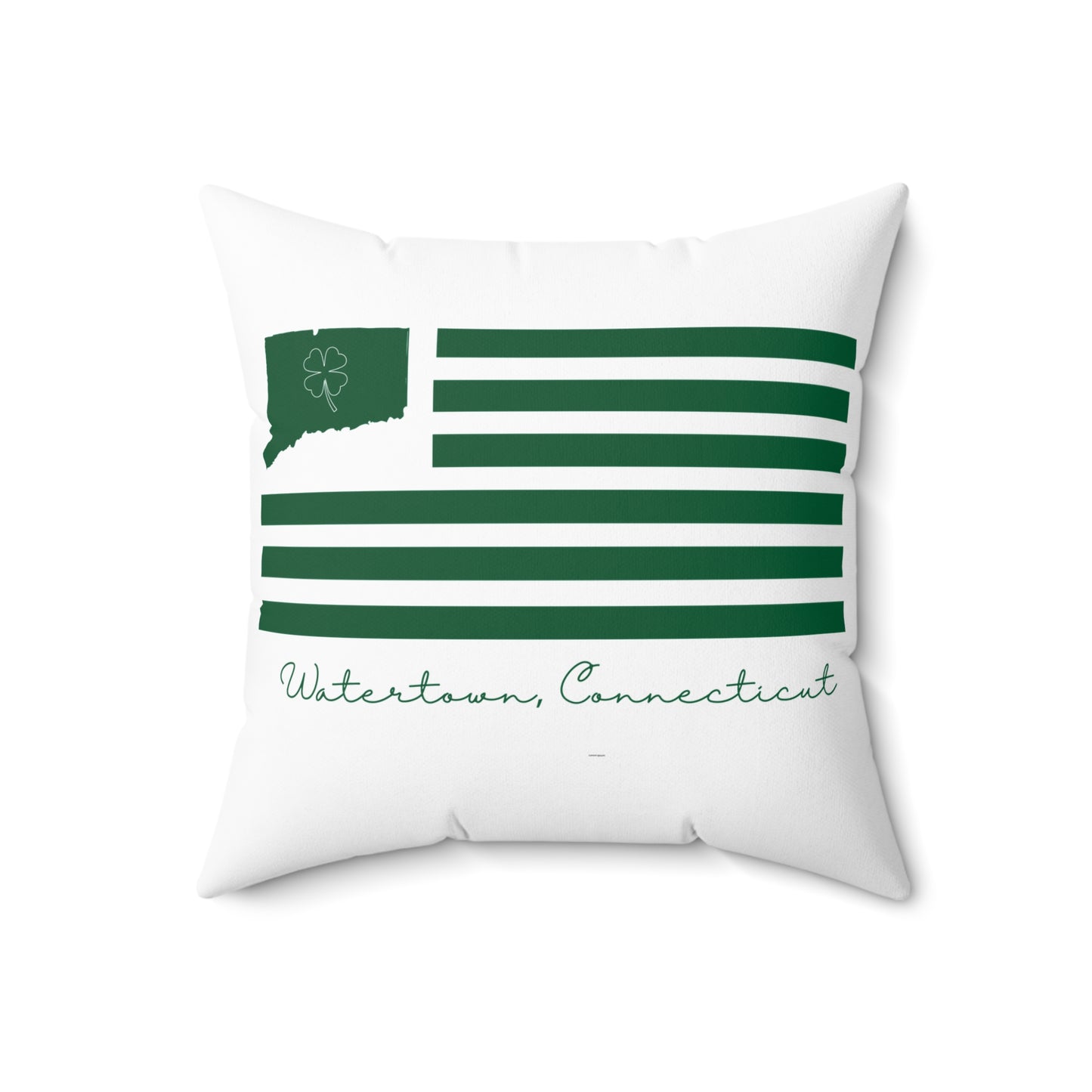Watertown Connecticut St. Patrick’s Day Flag Spun Polyester Square Pillow