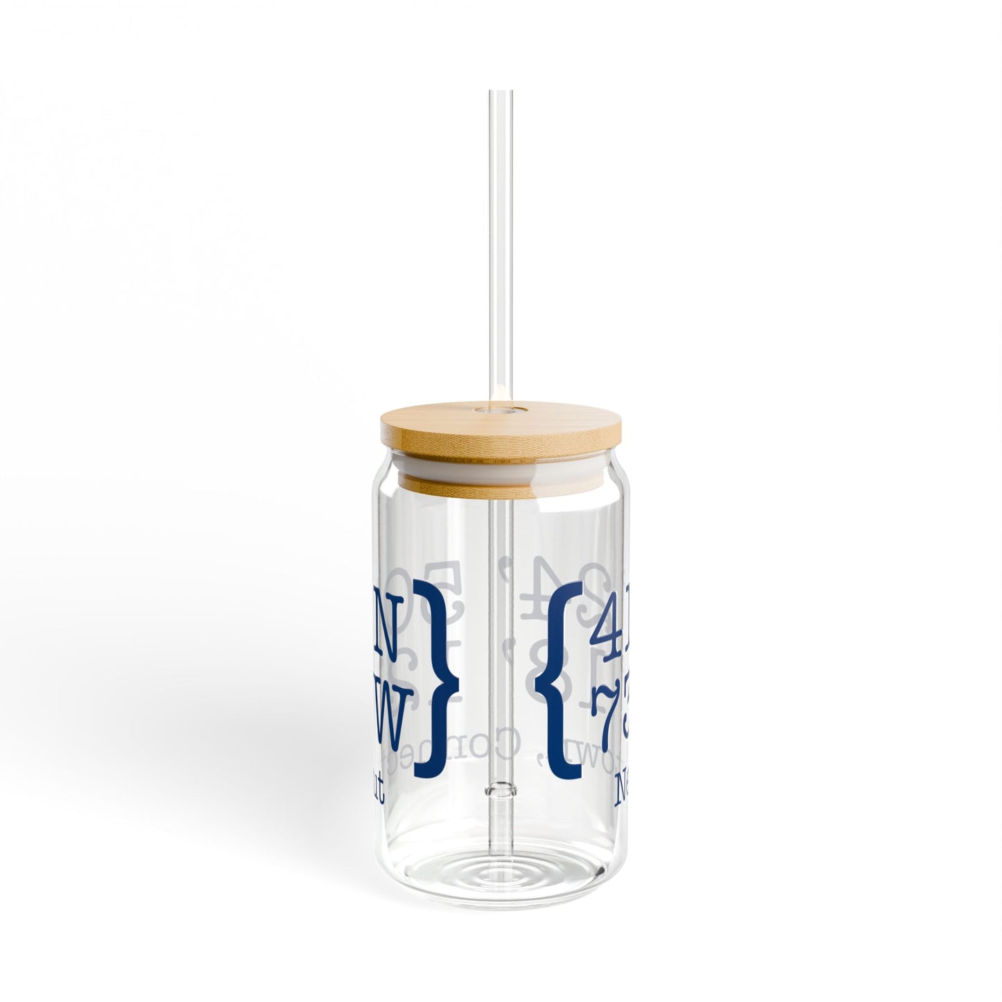 Newtown Coordinates Sipper Glass, 16oz