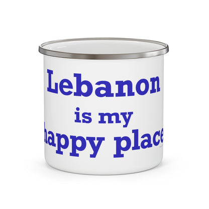 Lebanon is My Happy Place Enamel Camping Mug