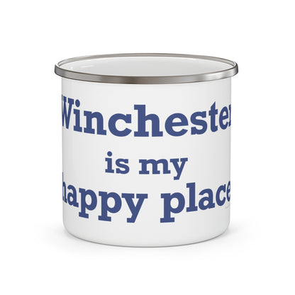 Winchester is My Happy Place Enamel Camping Mug