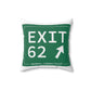 Vintage Exit 62 WCP Sign Spun Polyester Square Pillow