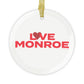 Love Monroe Glass Ornaments