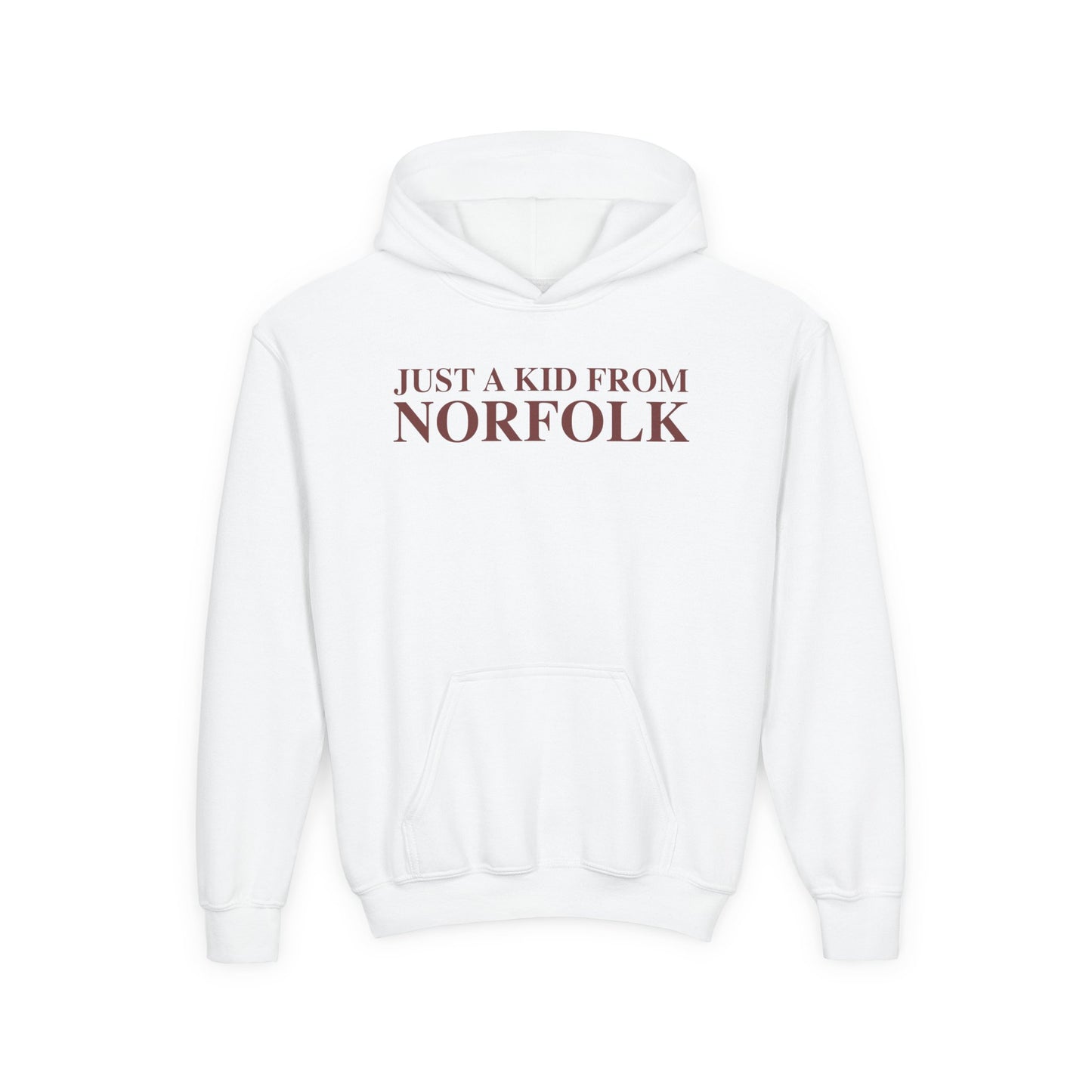Just a kid from Norfolk Youth Heavy Blend Hooded Sweatshirt