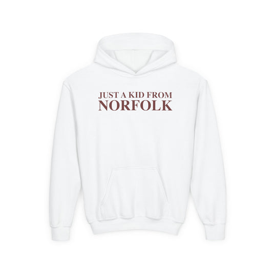 Just a kid from Norfolk Youth Heavy Blend Hooded Sweatshirt
