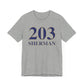 203 Sherman Unisex Jersey Short Sleeve Tee