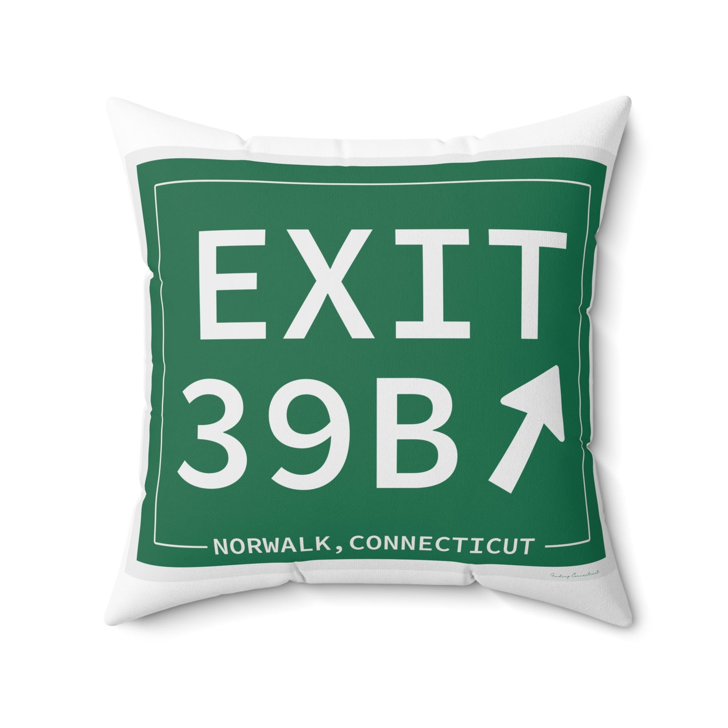 Vintage Exit 39B Merritt Parkway Sign Spun Polyester Square Pillow