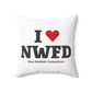 I Heart NWFD Spun Polyester Square Pillow