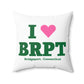 I Heart BRPT Spun Polyester Square Pillow