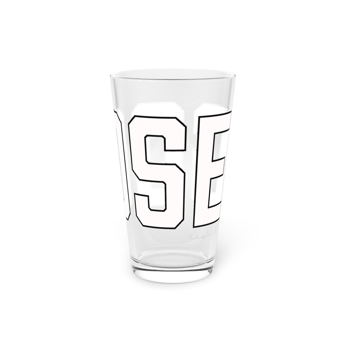 Goose Zip Code White & Black Pint Glass, 16oz
