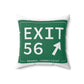 Vintage Exit 56 WCP Sign Spun Polyester Square Pillow