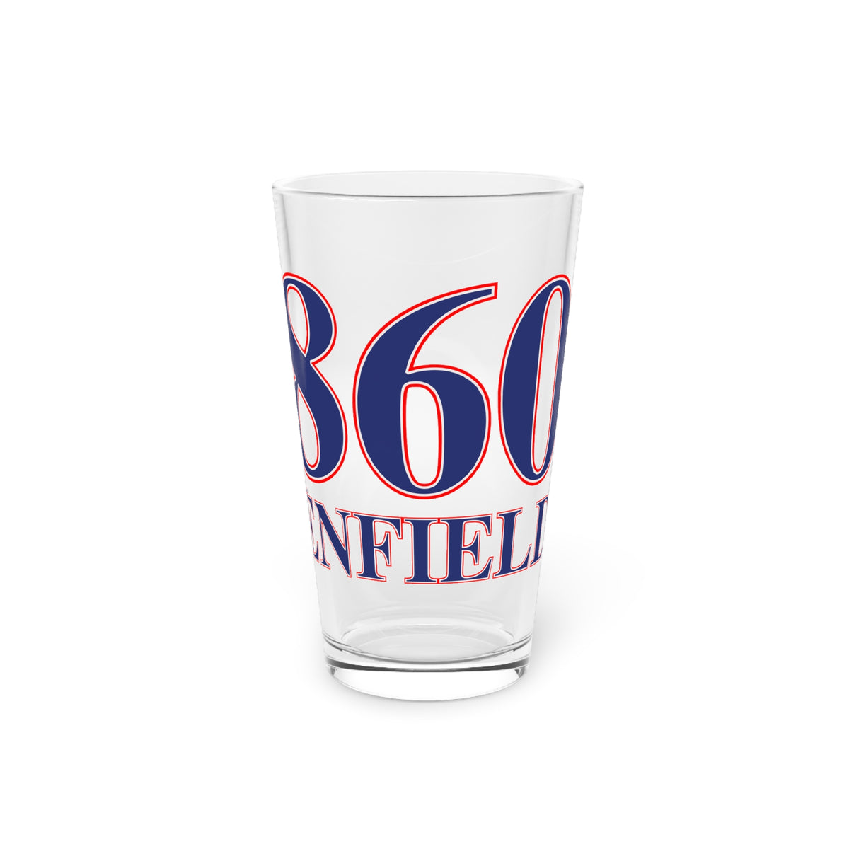 860 Enfield Red, White & Blue Pint Glass, 16oz
