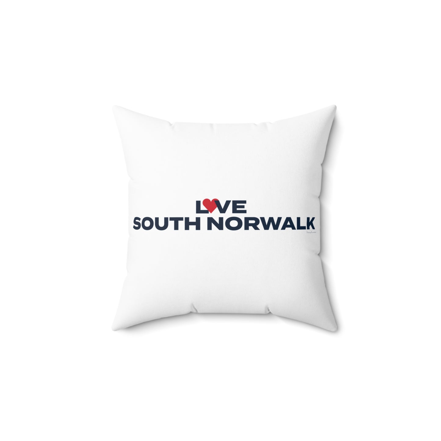 Love South Norwalk Spun Polyester Square Pillow