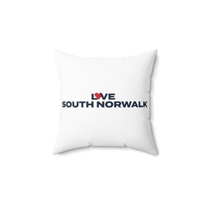 Love South Norwalk Spun Polyester Square Pillow