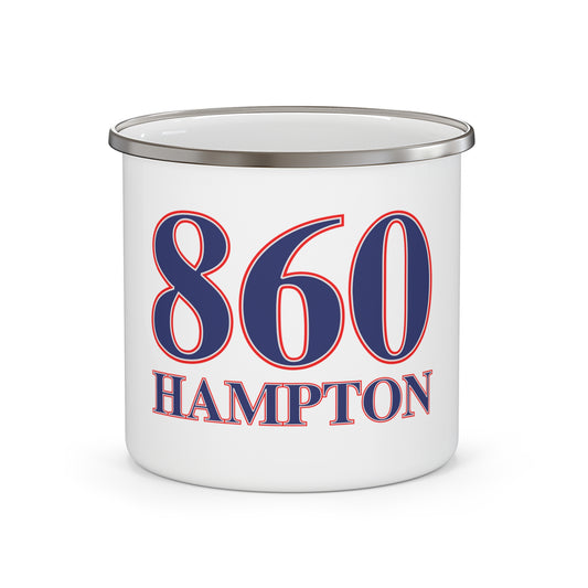 860 Hampton Red, White & Blue Enamel Camping Mug