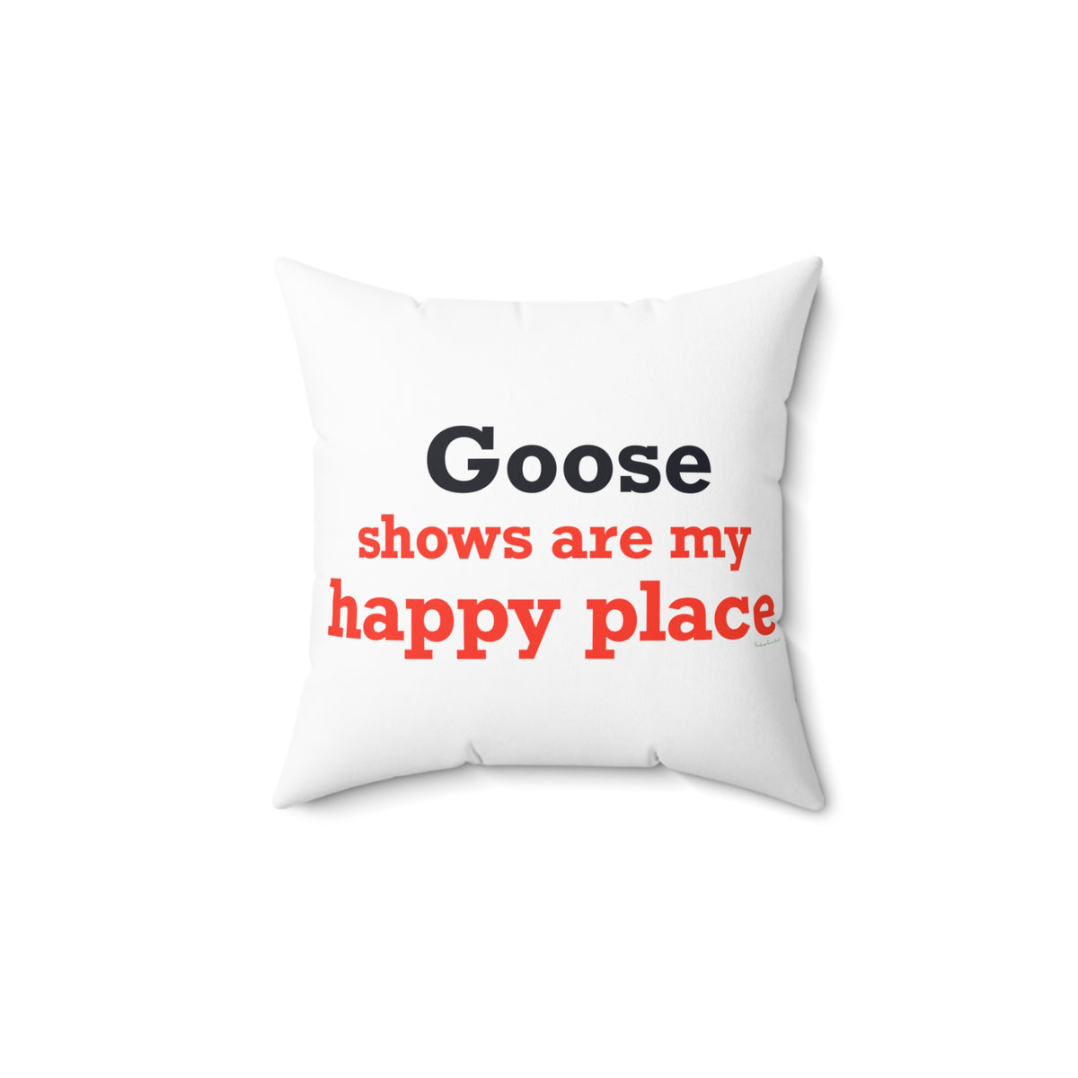 Goose Shows Are My Happy Place - Blue & Orange Polyester Square Pillow