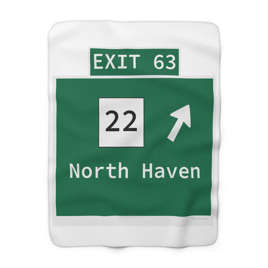 Vintage WCP Exit 63 Sign Sherpa Fleece Blanket