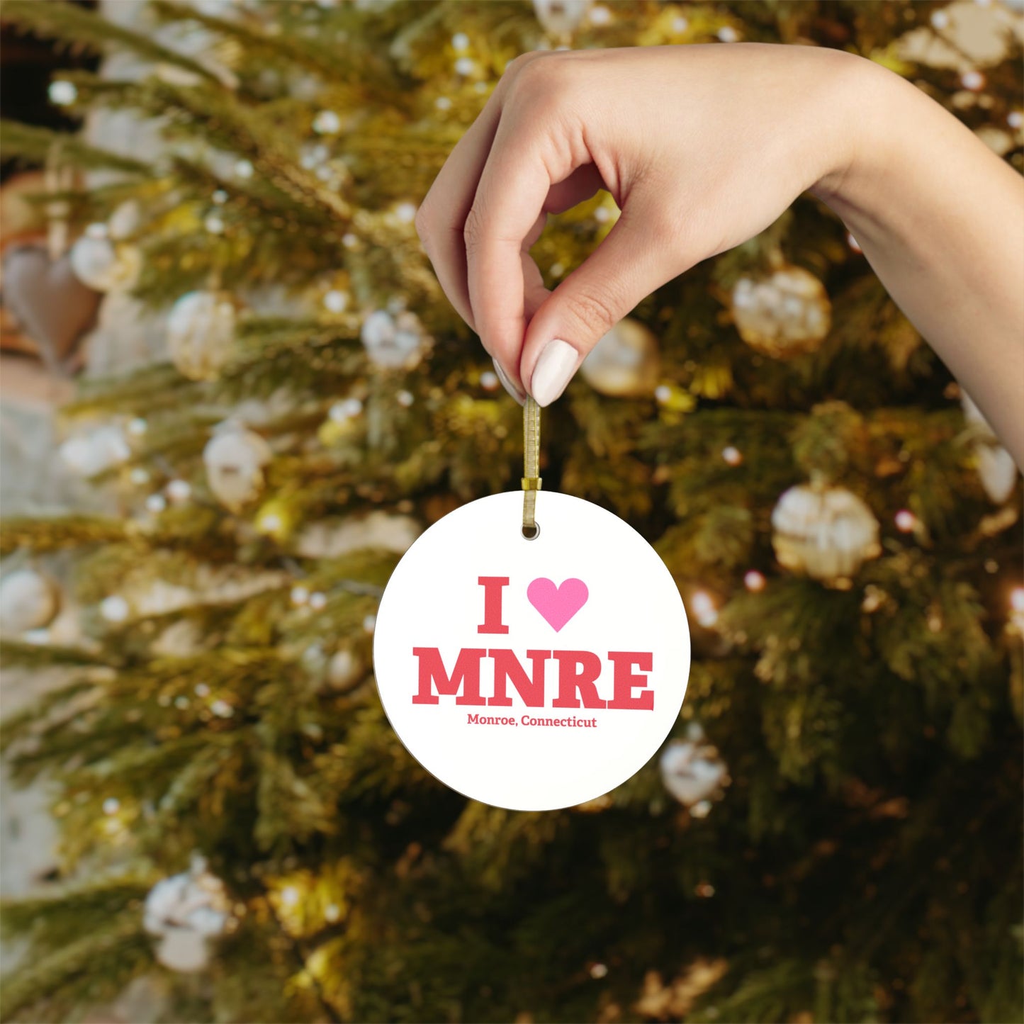 I Heart MNRE Glass Ornaments