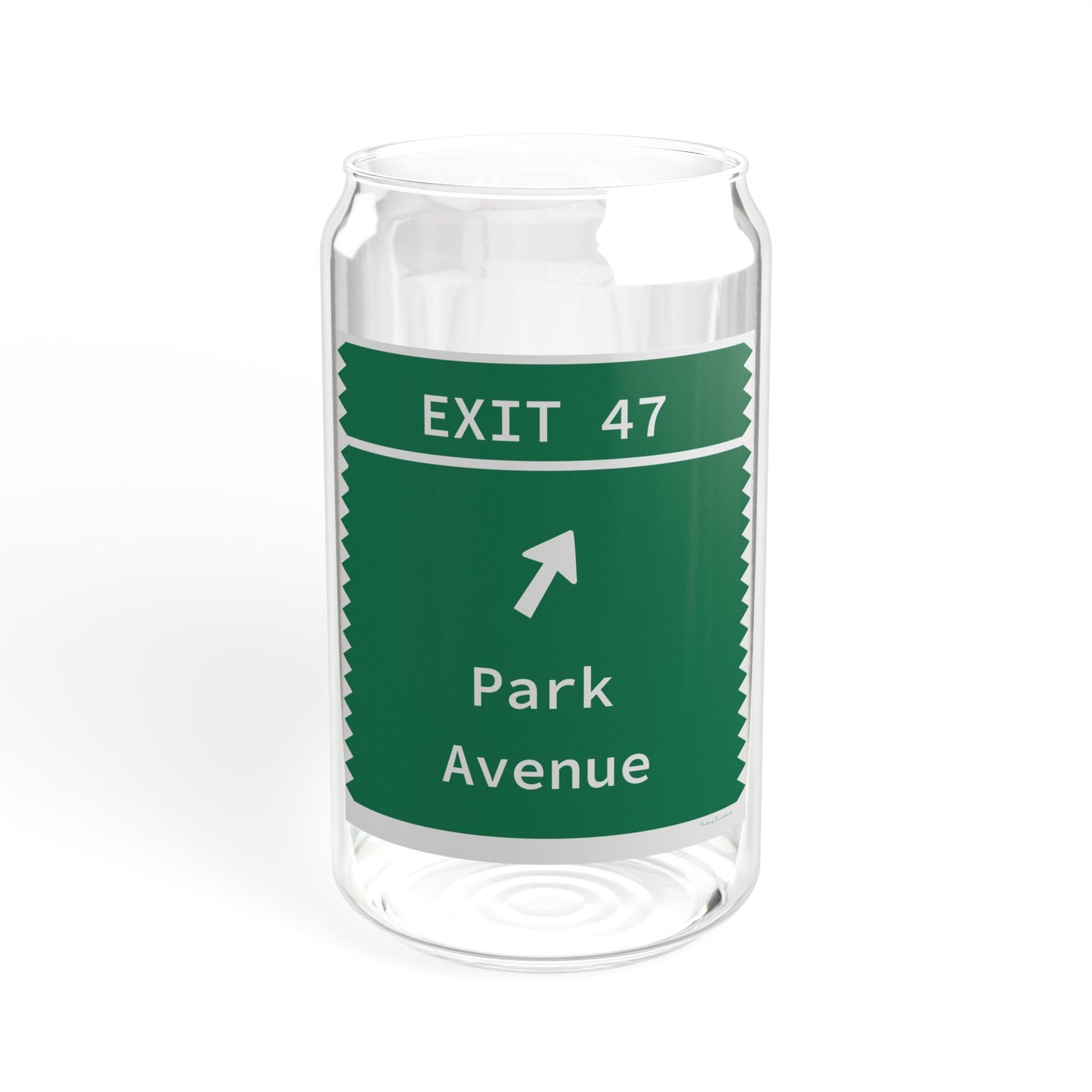 Vintage Merritt Parkway Exit 47 Sign Sipper Glass, 16oz